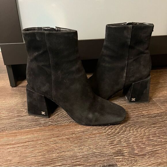 SAM EDELMAN DARUBY BOOTIE IN BLACK SUEDE - Picture 3 of 14